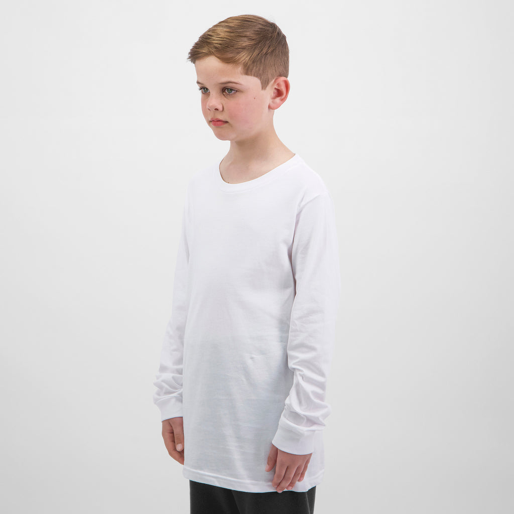 White Youth Basis Long Sleeve Tee