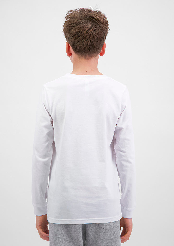White Basis Youth Long Sleeve Tee