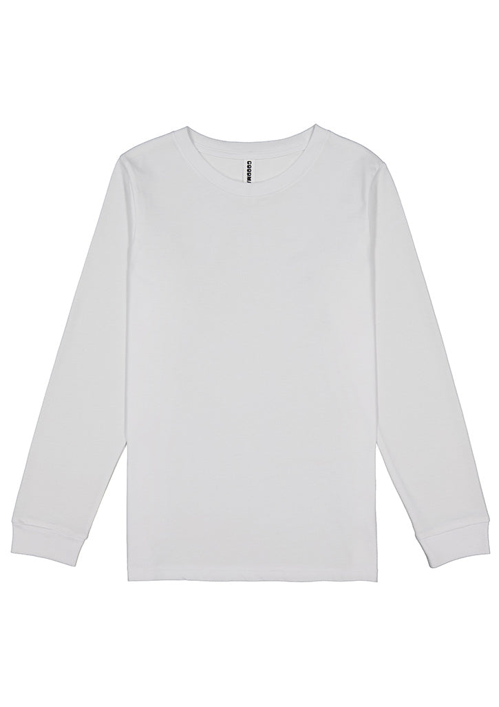 White Basis Youth Long Sleeve Tee