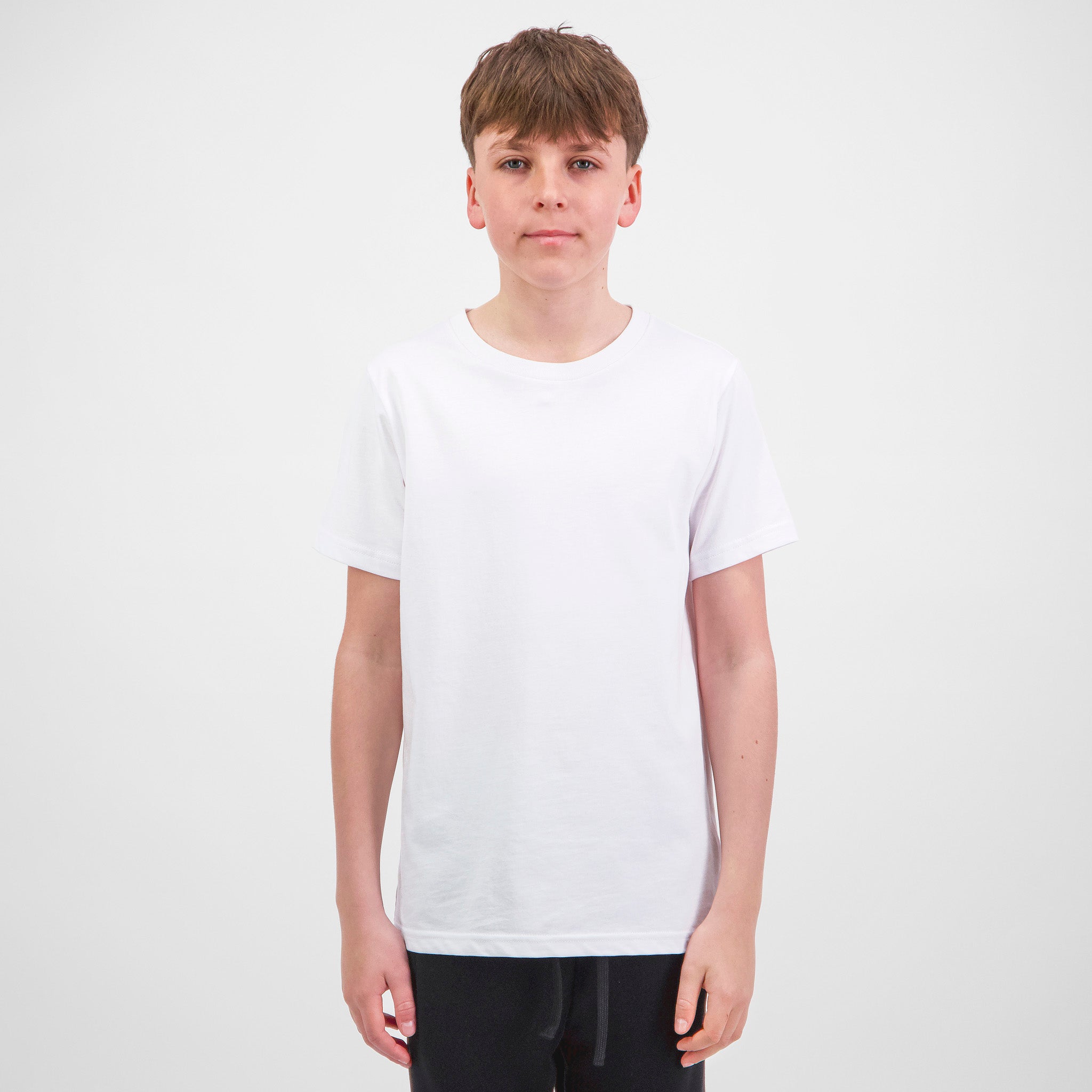 White Youth Basis Short Sleeve Tee