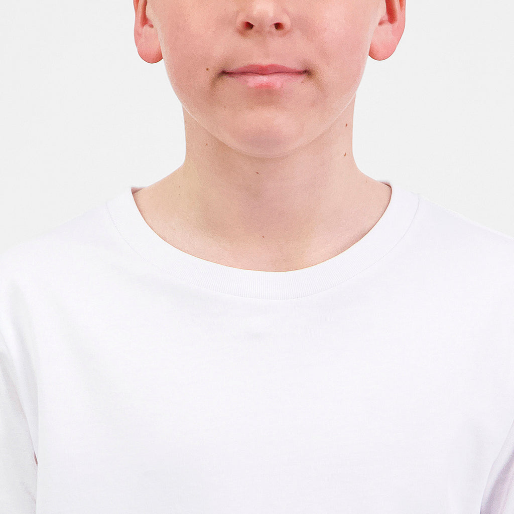 White Youth Basis Short Sleeve Tee